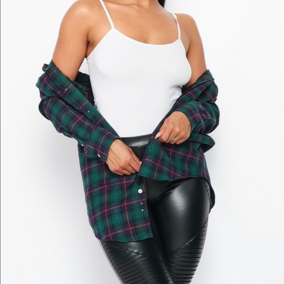 NEW FALL UNISEX HUNTER GREEN MULTI PLAID FLANNEL LONG SLEEVE BUTTON UP SHIRT - Picture 2 of 5